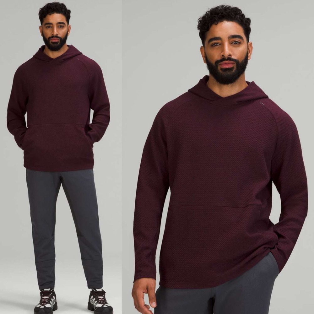 Lululemon At Ease Hoodie Purple Mens Size Medium Heather Cassis M3BF7 Sweatshirt